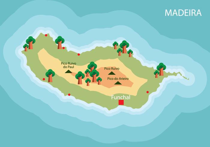 Madeira kaart vector