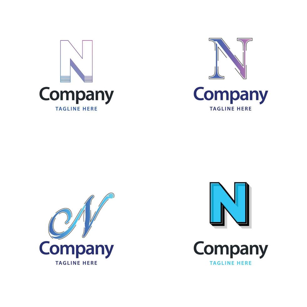 brief n groot logo pak ontwerp creatief modern logos ontwerp voor uw bedrijf vector