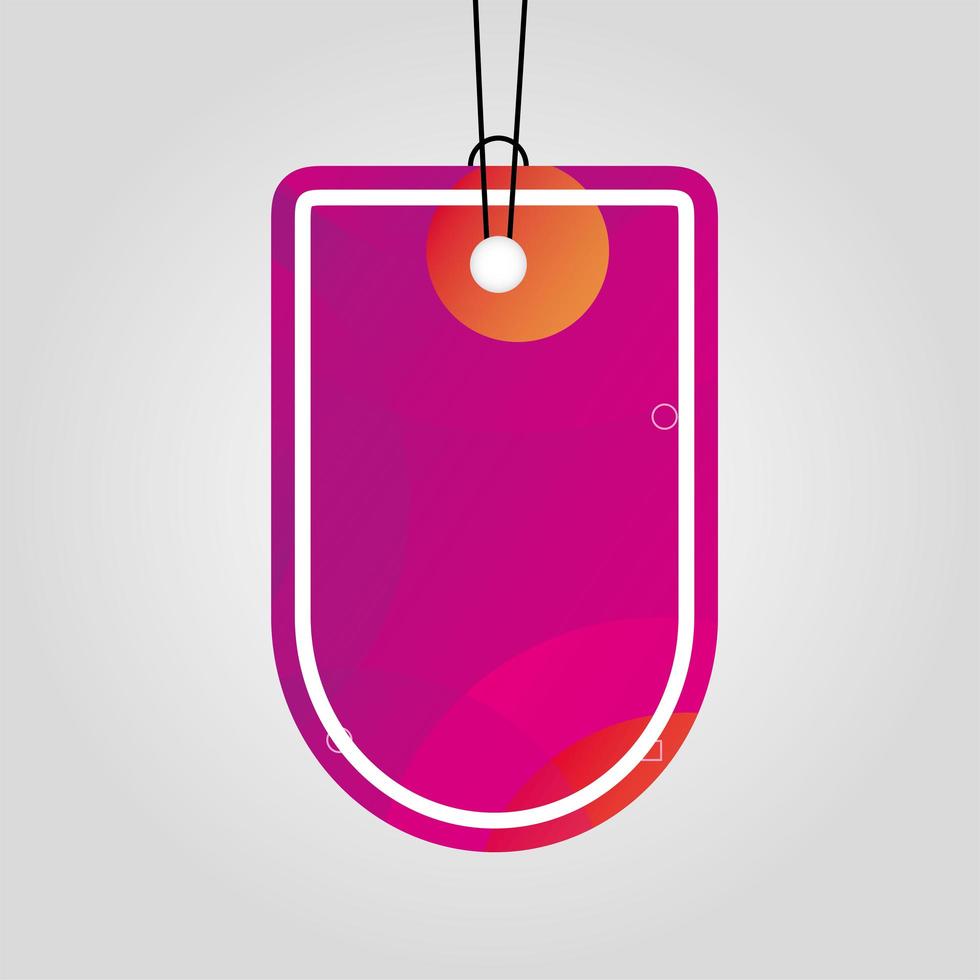 commerciële tag met roze levendige kleur vector