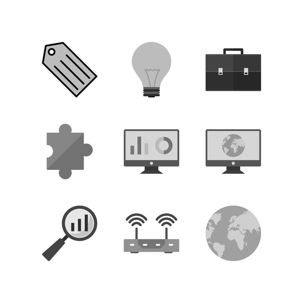 icon set van zoekmachineoptimalisatie vector