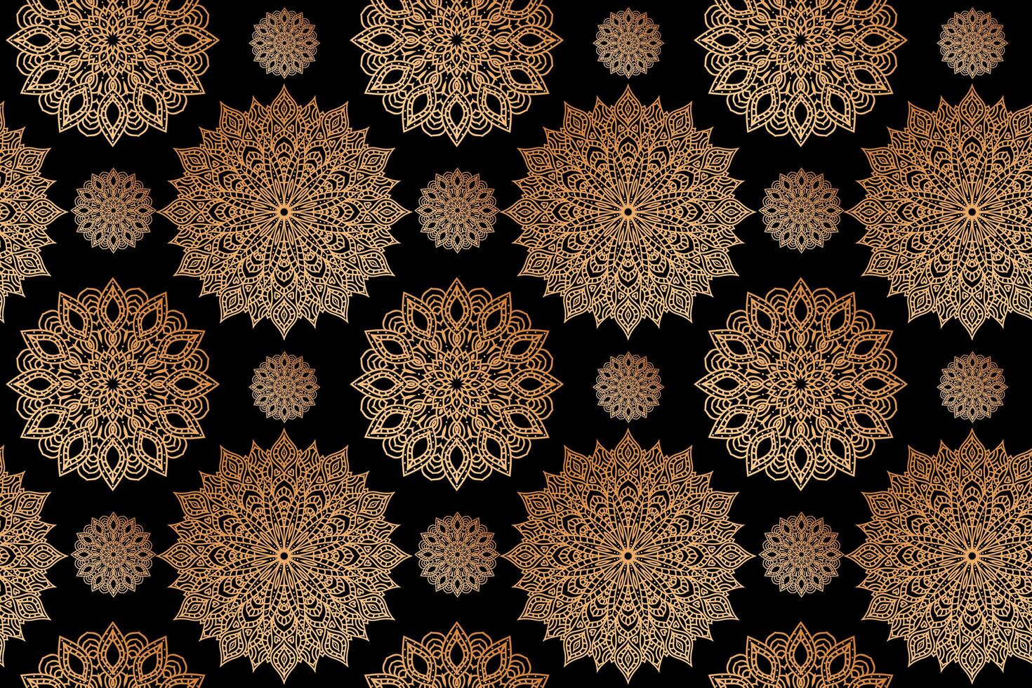 circulaire gouden mandala patroon. decoratief ornament in etnische oosterse stijl. kleurboek pagina. vector