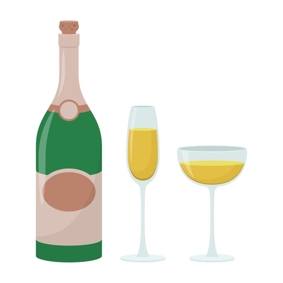 champagnefles vector ontwerp illustratie geïsoleerd op een witte achtergrond
