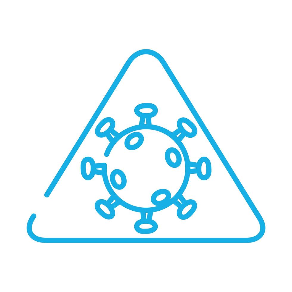 covid19-virusdeeltje in driehoekslijnstijl vector