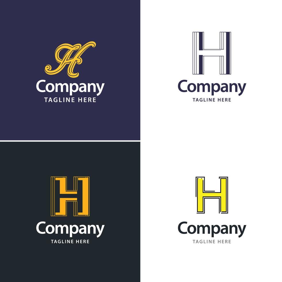 brief h groot logo pak ontwerp creatief modern logos ontwerp voor uw bedrijf vector