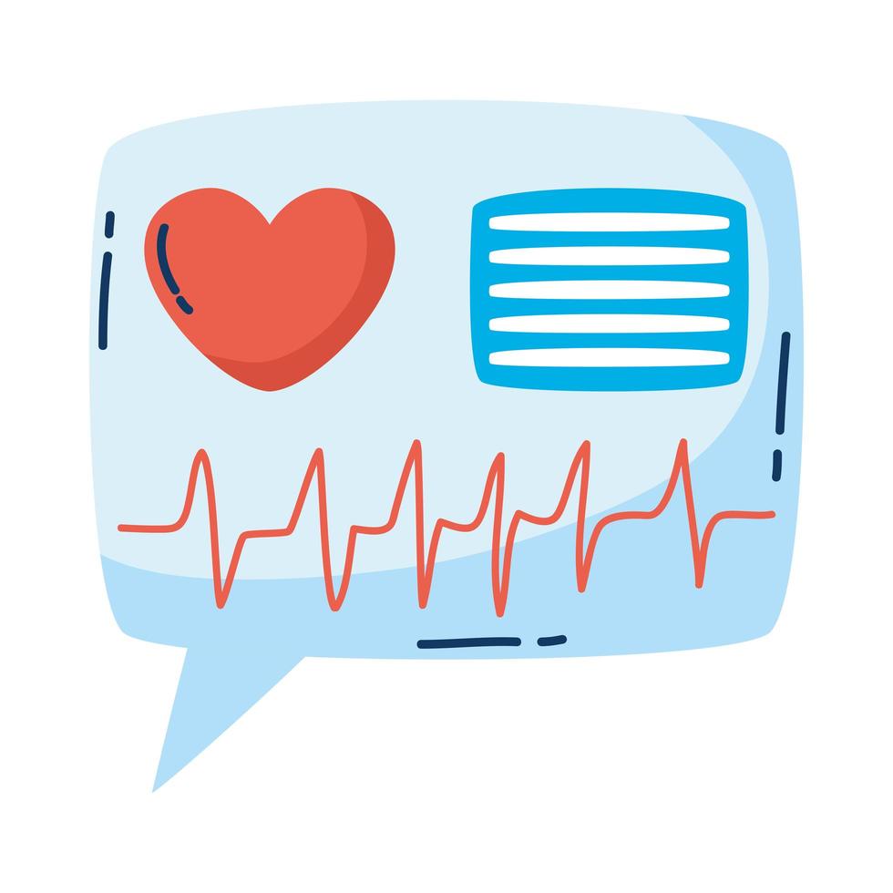 medische hartcardiologie in tekstballon vector