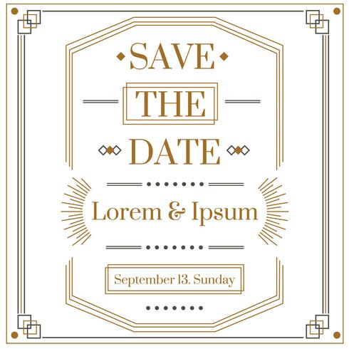 Art Deco Save The Date Vector