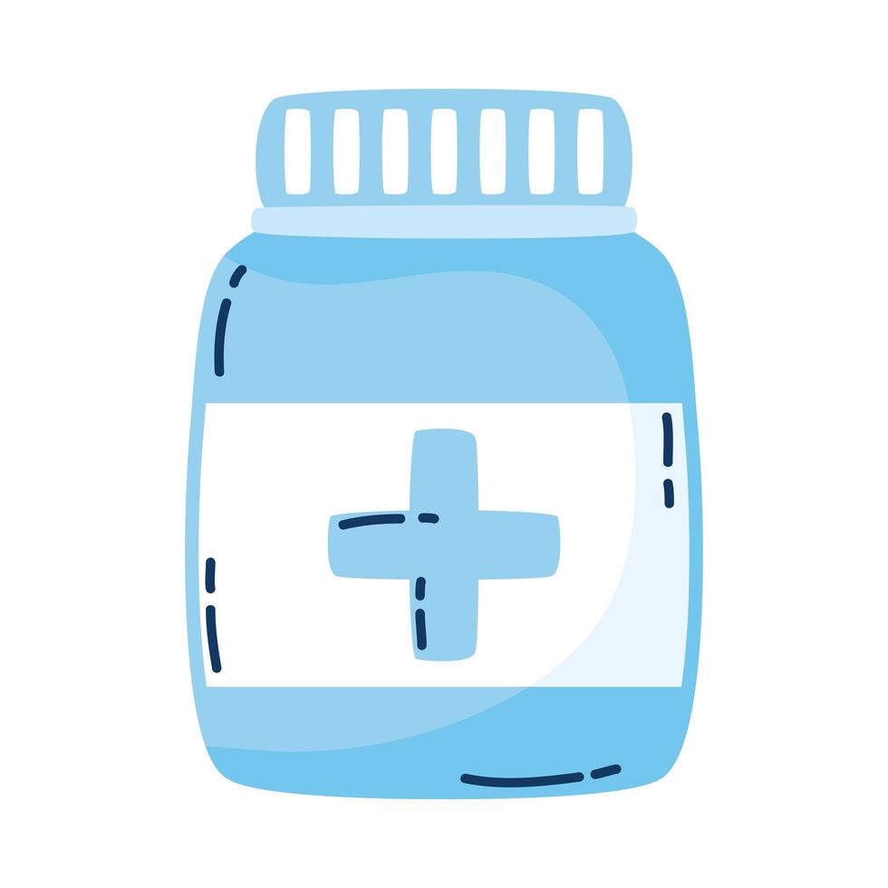 Geneeskunde fles drug geïsoleerde pictogram vector