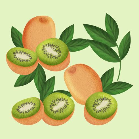 vector hand tekenen kiwi