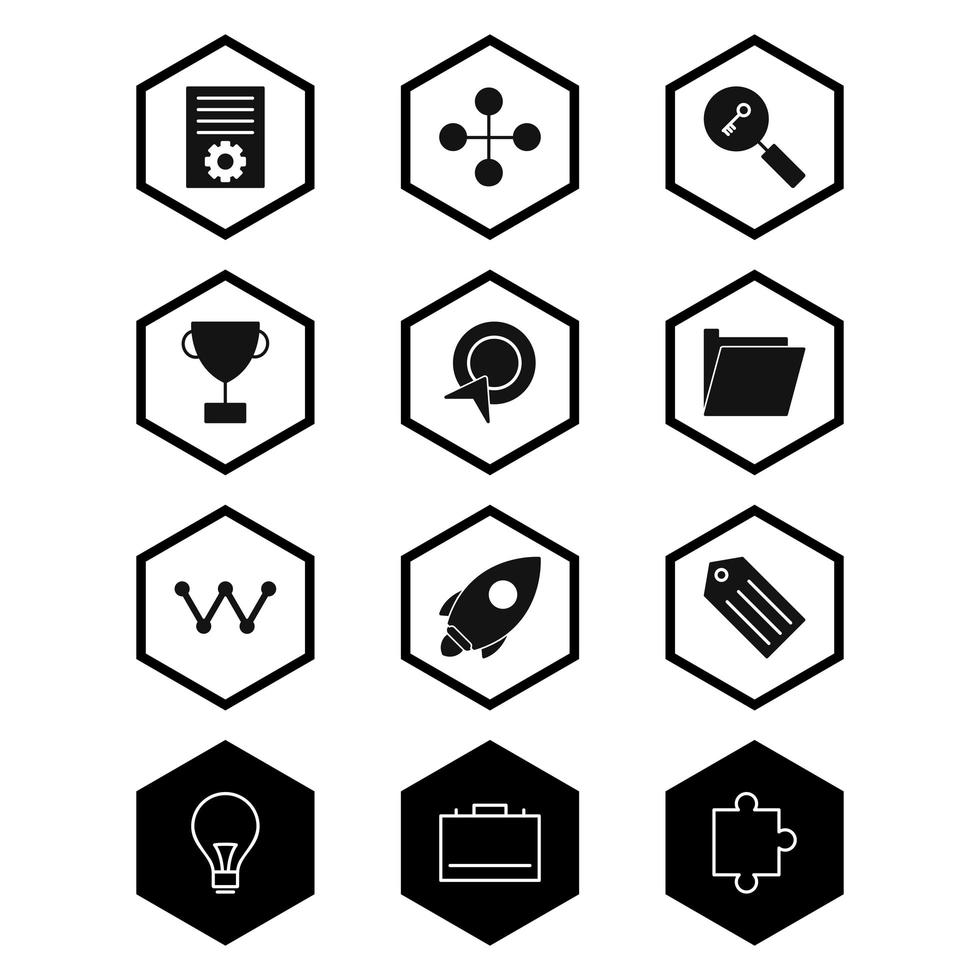 icon set van zoekmachineoptimalisatie voor persoonlijk en commercieel gebruik ... vector