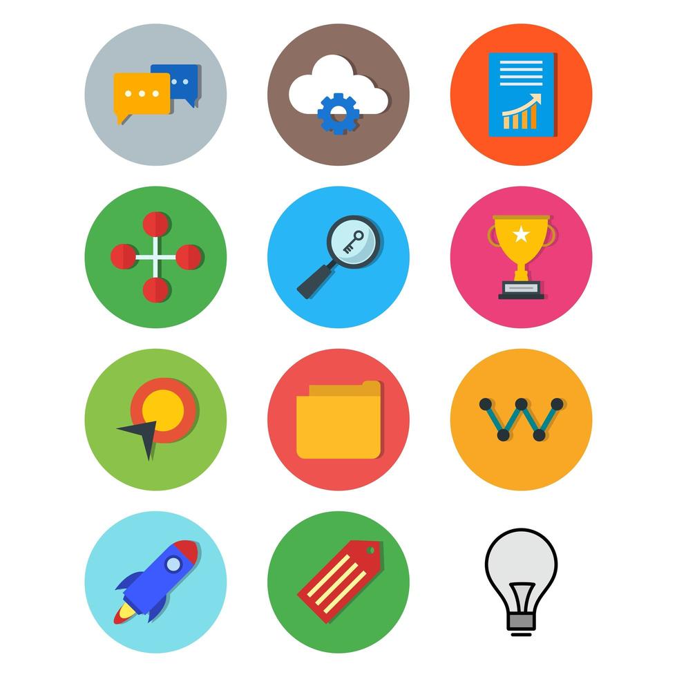 icon set van zoekmachineoptimalisatie voor persoonlijk en commercieel gebruik ... vector