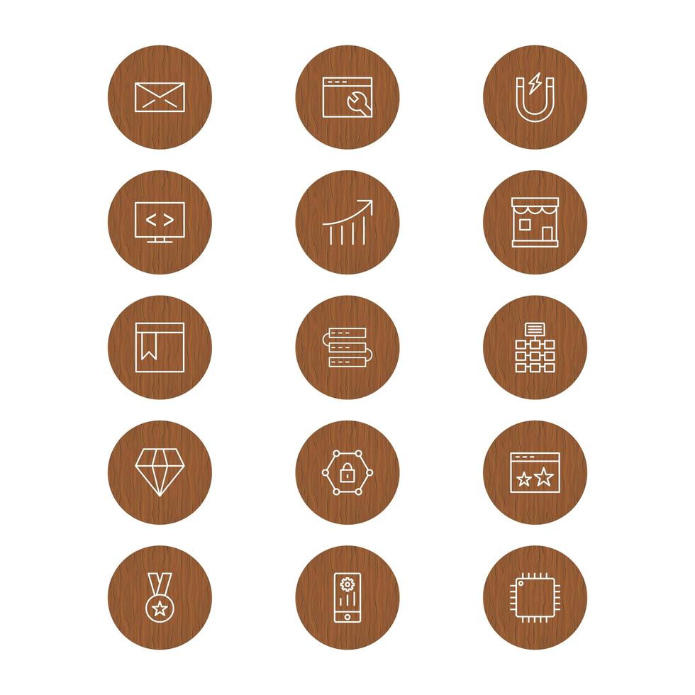 icon set van zoekmachineoptimalisatie voor persoonlijk en commercieel gebruik ... vector