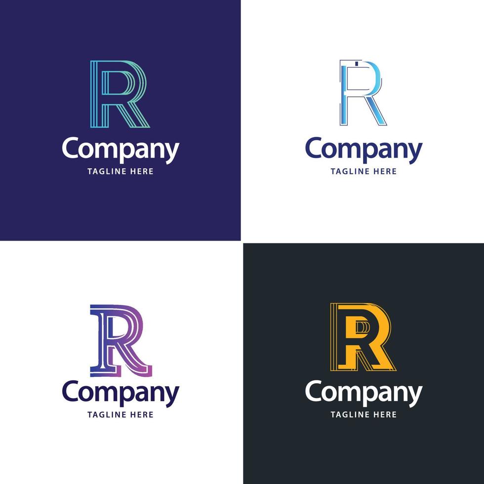 brief r groot logo pak ontwerp creatief modern logos ontwerp voor uw bedrijf vector