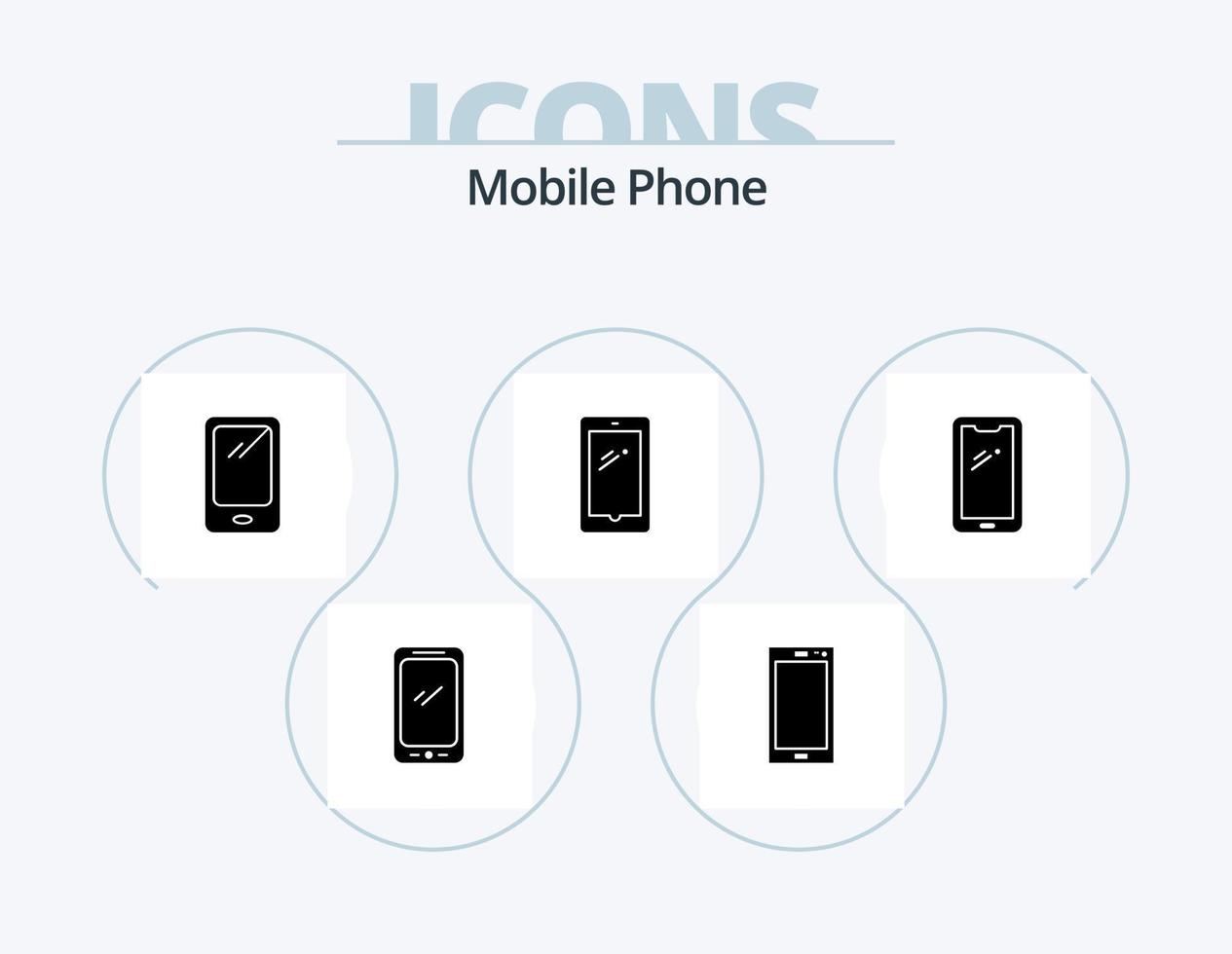 mobiel telefoon glyph icoon pak 5 icoon ontwerp. . vector