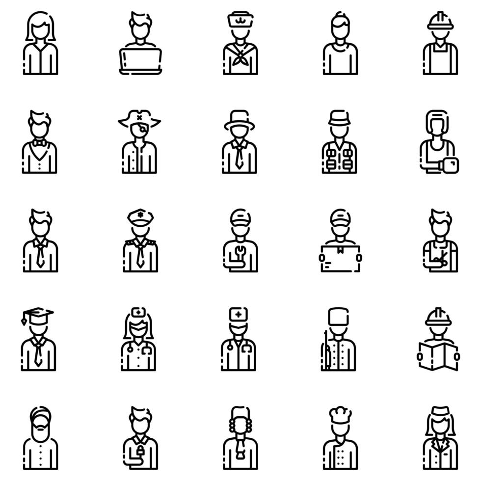 avatars overzicht icon set vol1 vector