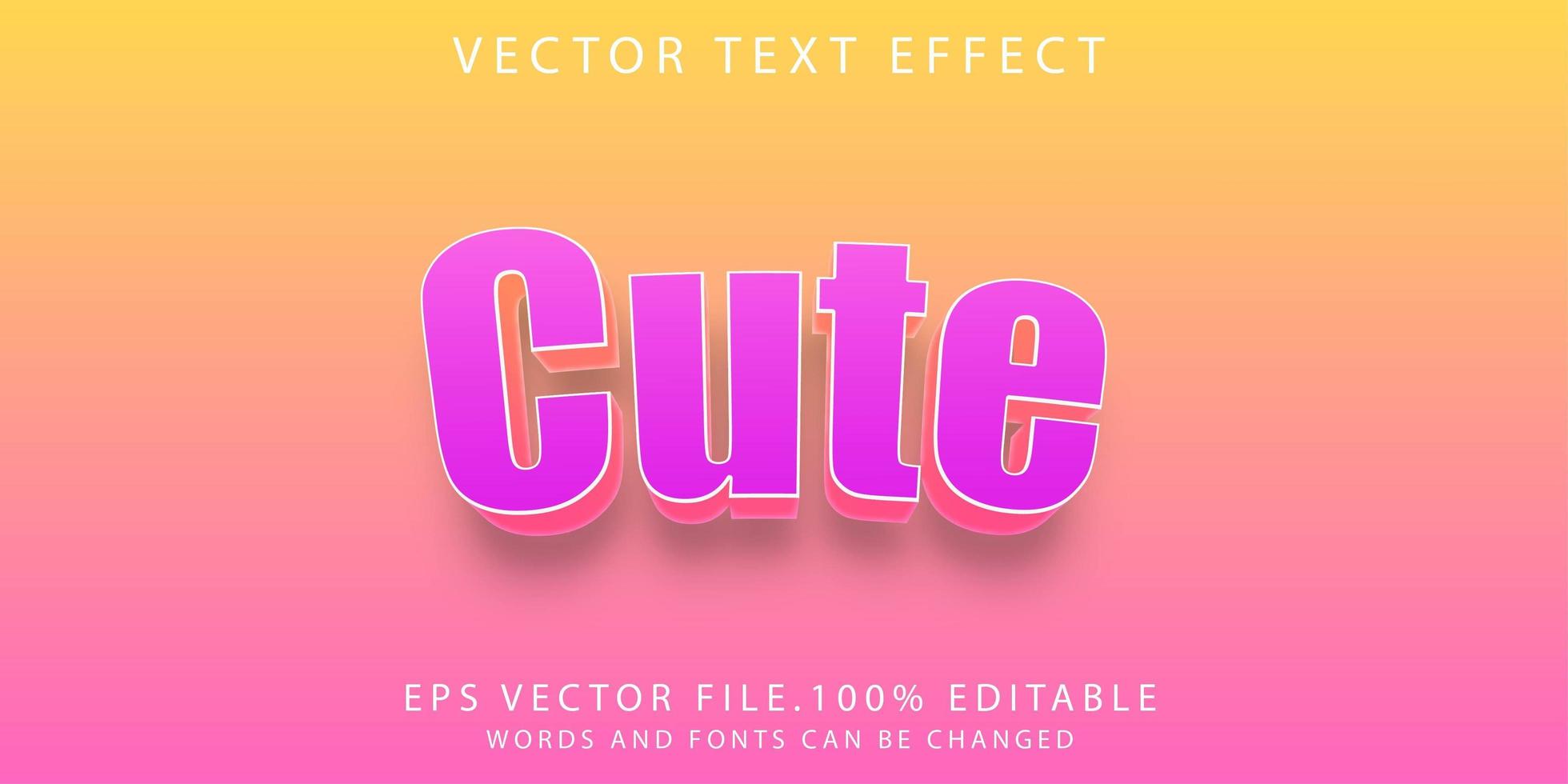 teksteffect schattig vector