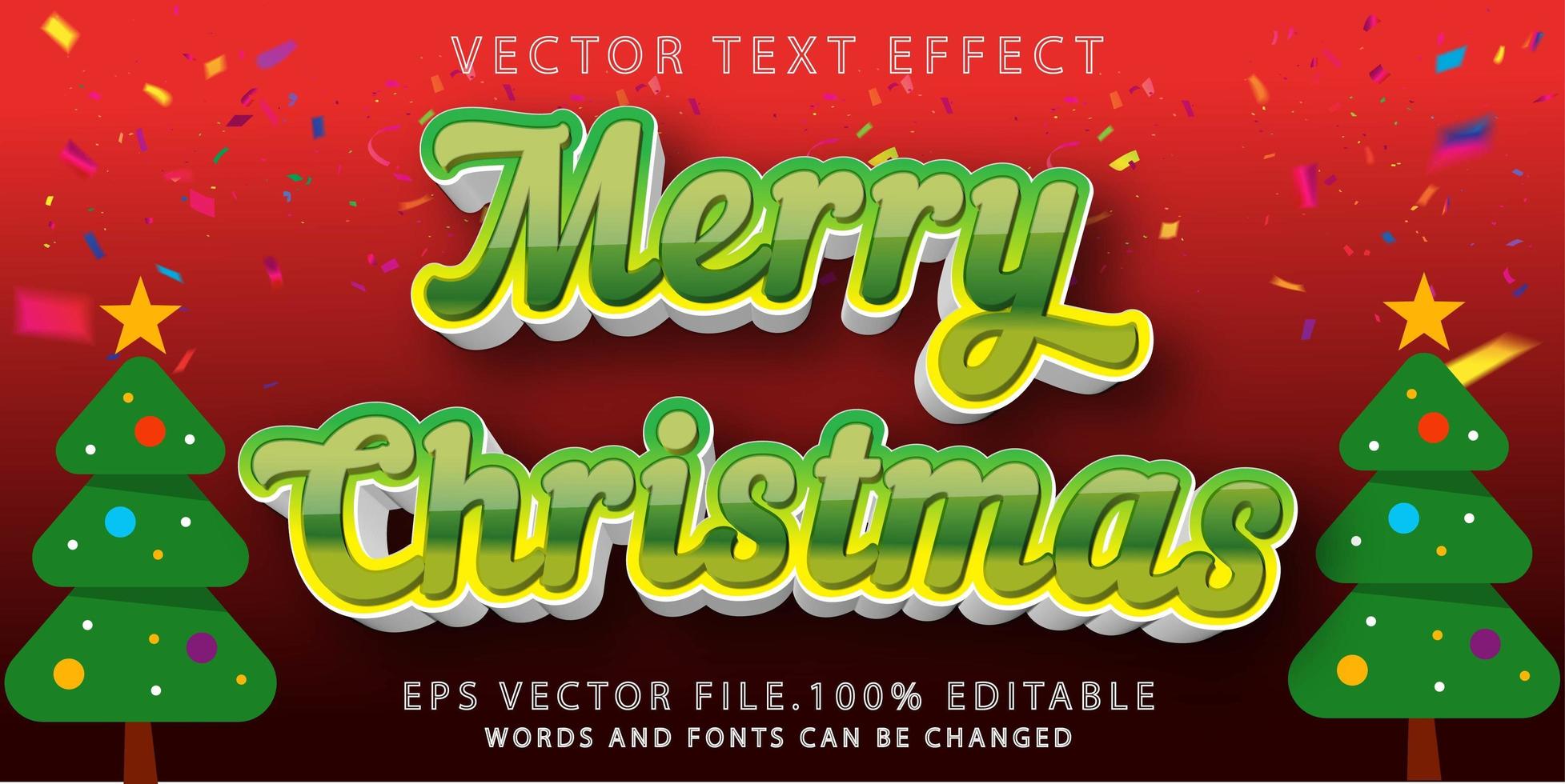teksteffect vrolijk kerstfeest vector