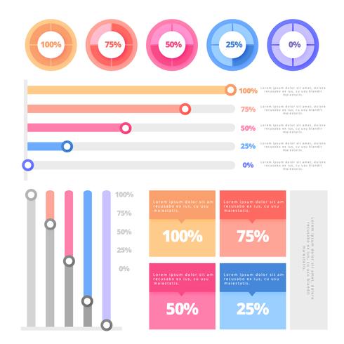 Vector kleurrijke Infographic Set