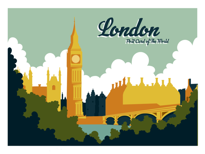 Londen briefkaart Vector