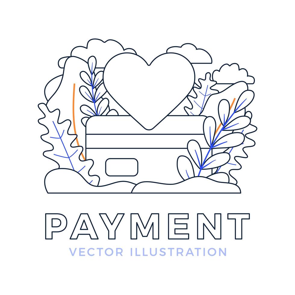 hart teken en creditcard vector stock illustratie