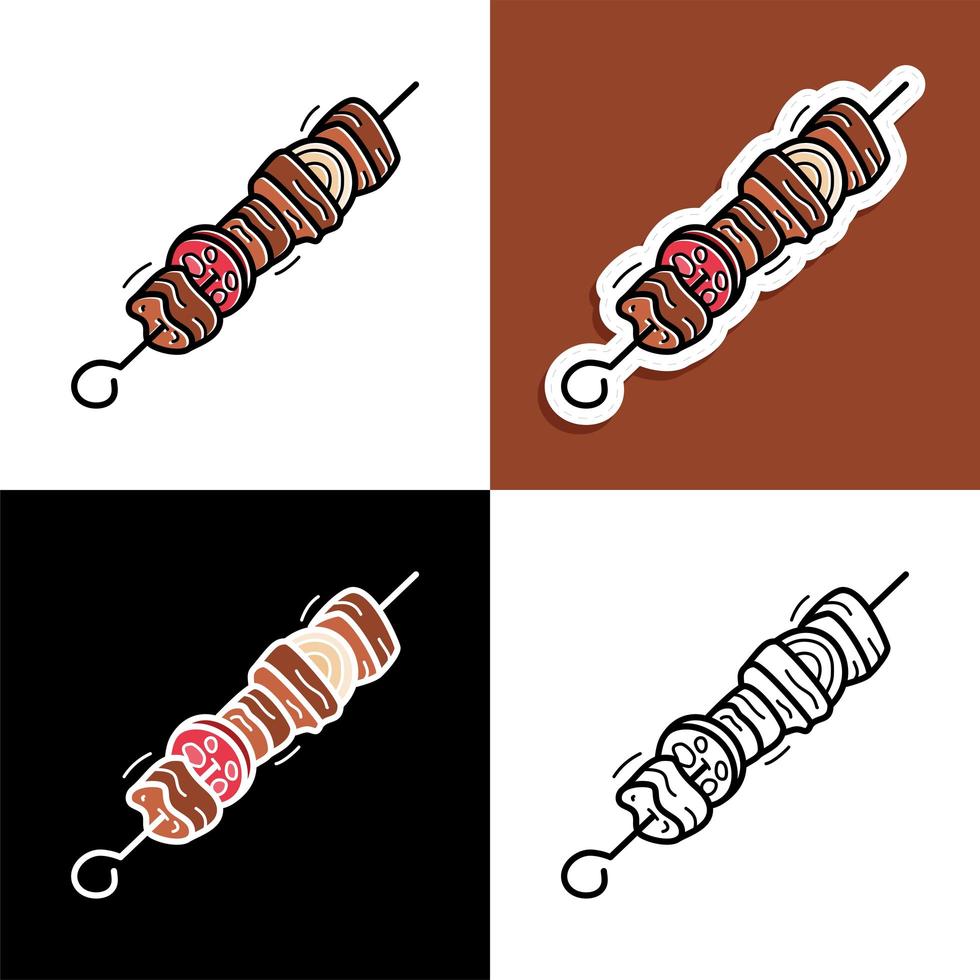 shish kebab set vector