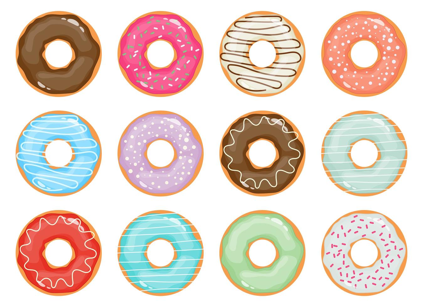 donuts collectie vector ontwerp illustratie geïsoleerd op een witte achtergrond