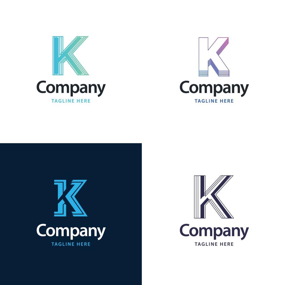 brief k groot logo pak ontwerp creatief modern logos ontwerp voor uw bedrijf vector