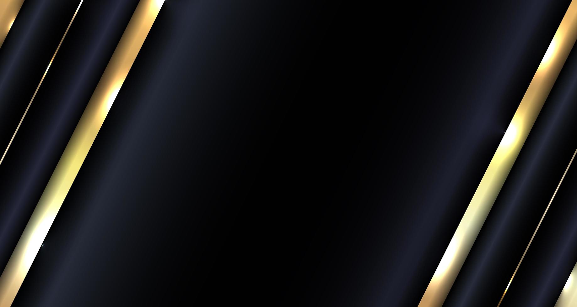 banner webontwerp abstracte gloeiende goud metallic overlappende diagonaal op blauwe achtergrond luxe stijl vector