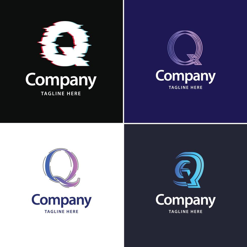 brief q groot logo pak ontwerp creatief modern logos ontwerp voor uw bedrijf vector