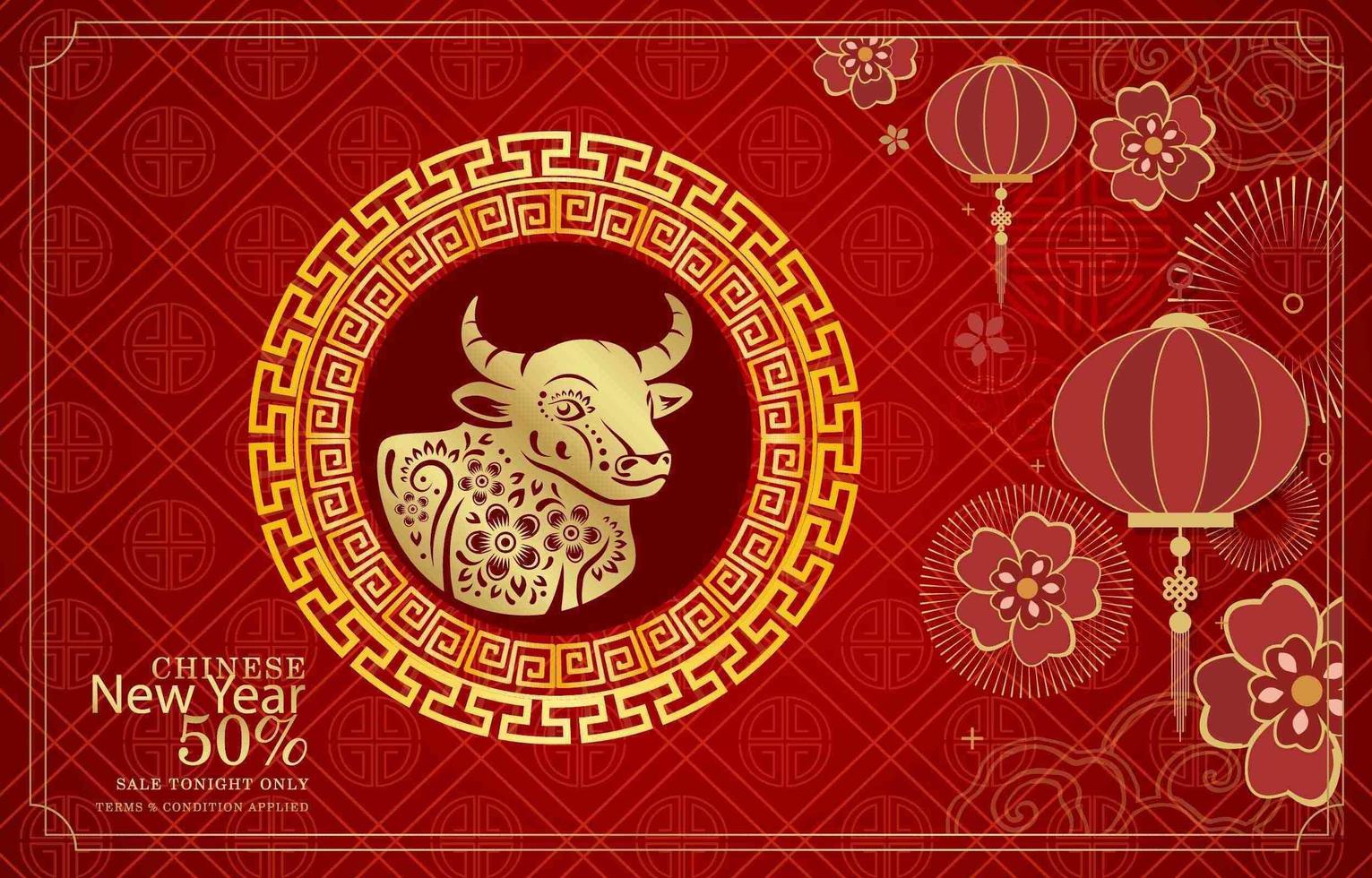 rode Chinese nieuwjaarsmarketingkit vector