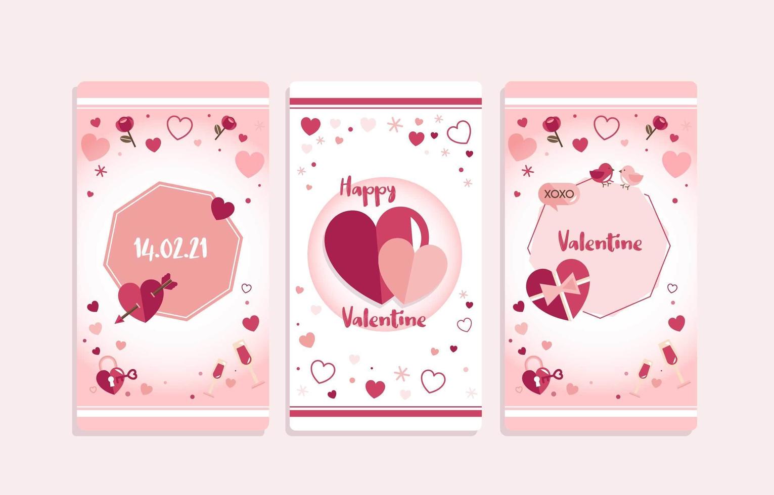 roze en paarse valentijn hart banner vector