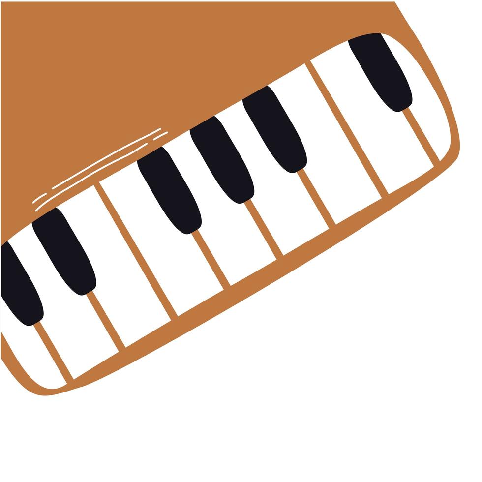 piano muziekinstrument lijn en opvulling stijlicoon vector