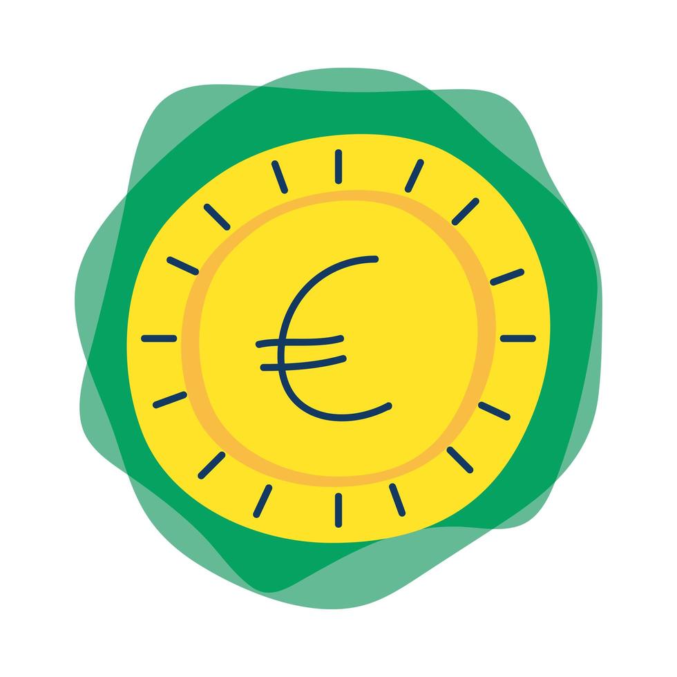 geld munt euro geïsoleerde pictogram vector