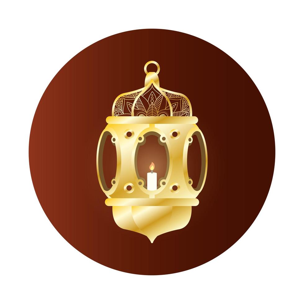gouden lamp ramadan kareem decoratie vector