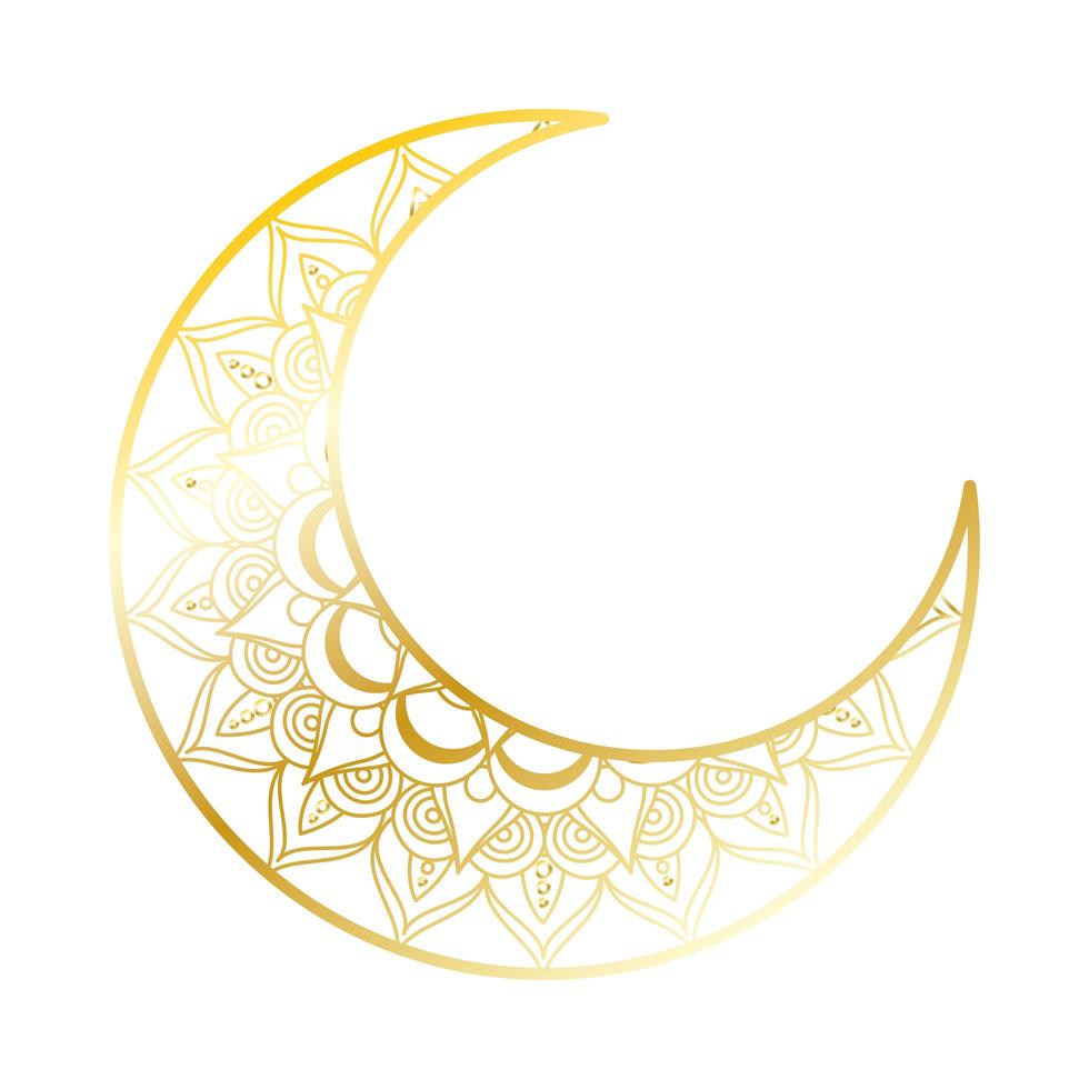 gouden maan ramadan kareem decoratie vector