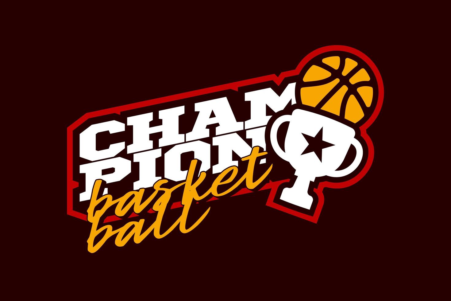 kampioen basketbal vector logo