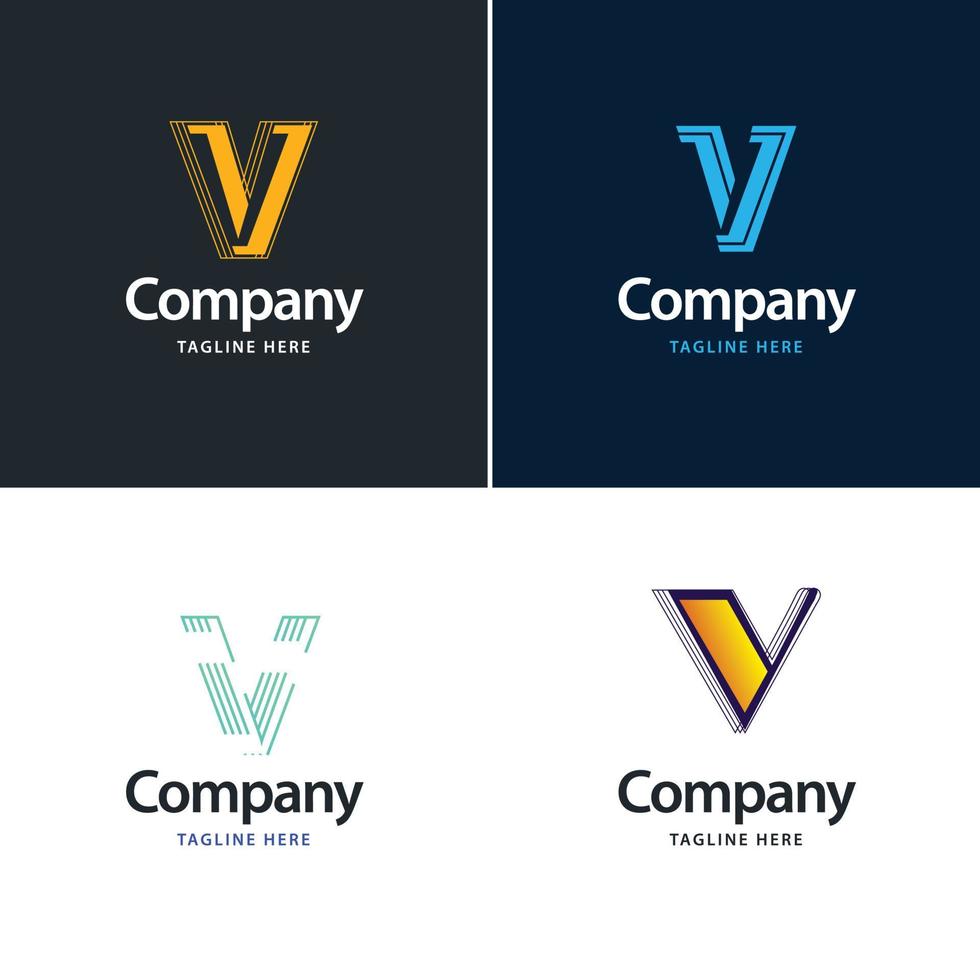 brief v groot logo pak ontwerp creatief modern logos ontwerp voor uw bedrijf vector