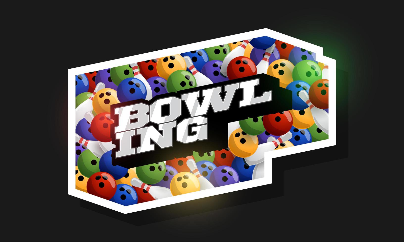 moderne professionele typografie bowlen sport retro-stijl logo vector