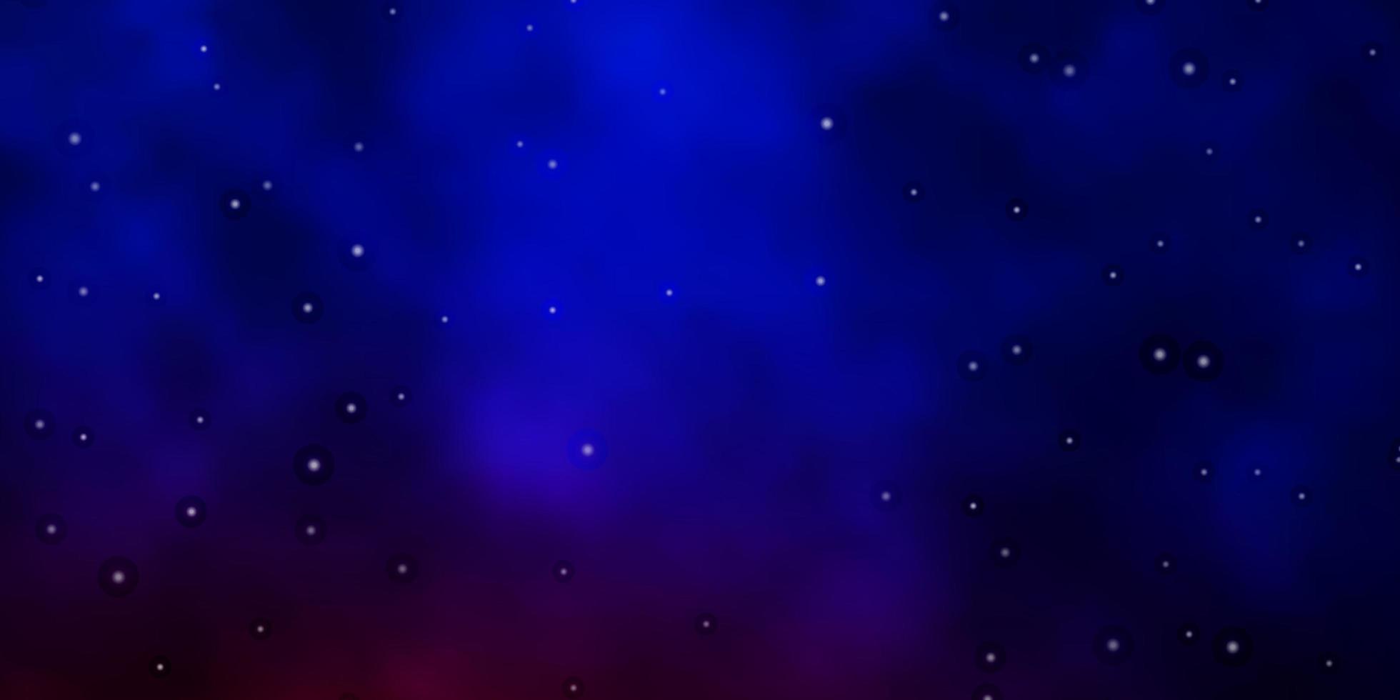 donkerblauwe, rode vectortextuur met prachtige sterren. vector