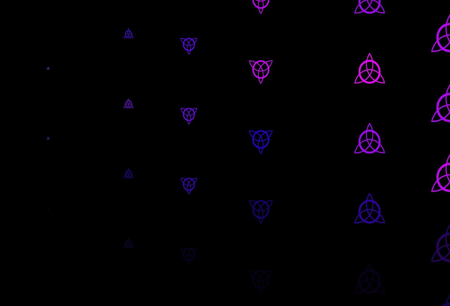 donkerpaarse vector achtergrond met occulte symbolen.