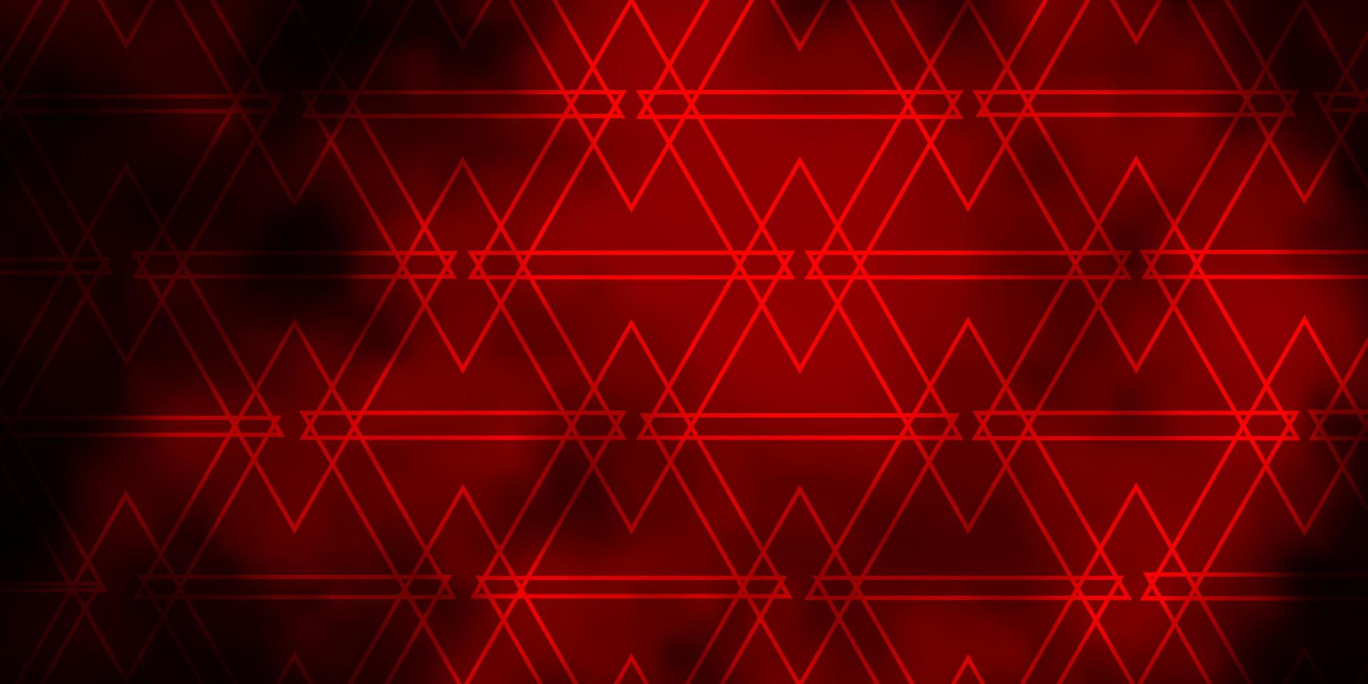 donkerrode vectorlay-out met lijnen, driehoeken. vector