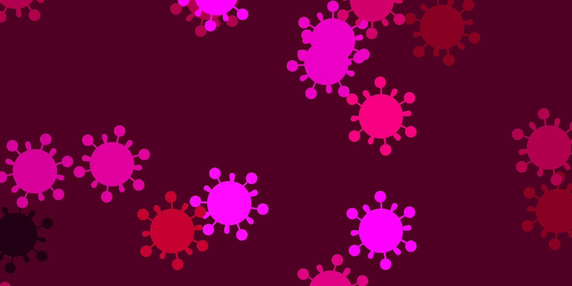 lichtroze vectorpatroon met coronaviruselementen. vector