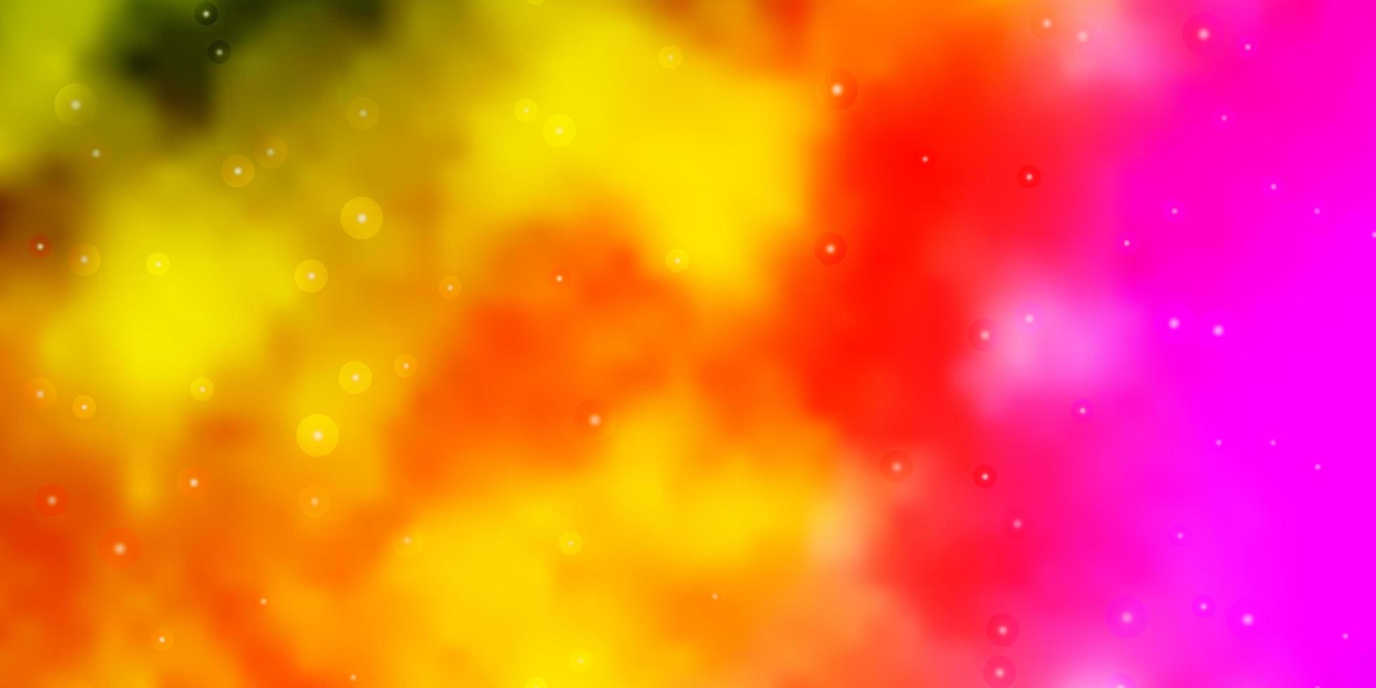 licht veelkleurige vector sjabloon met neon sterren.
