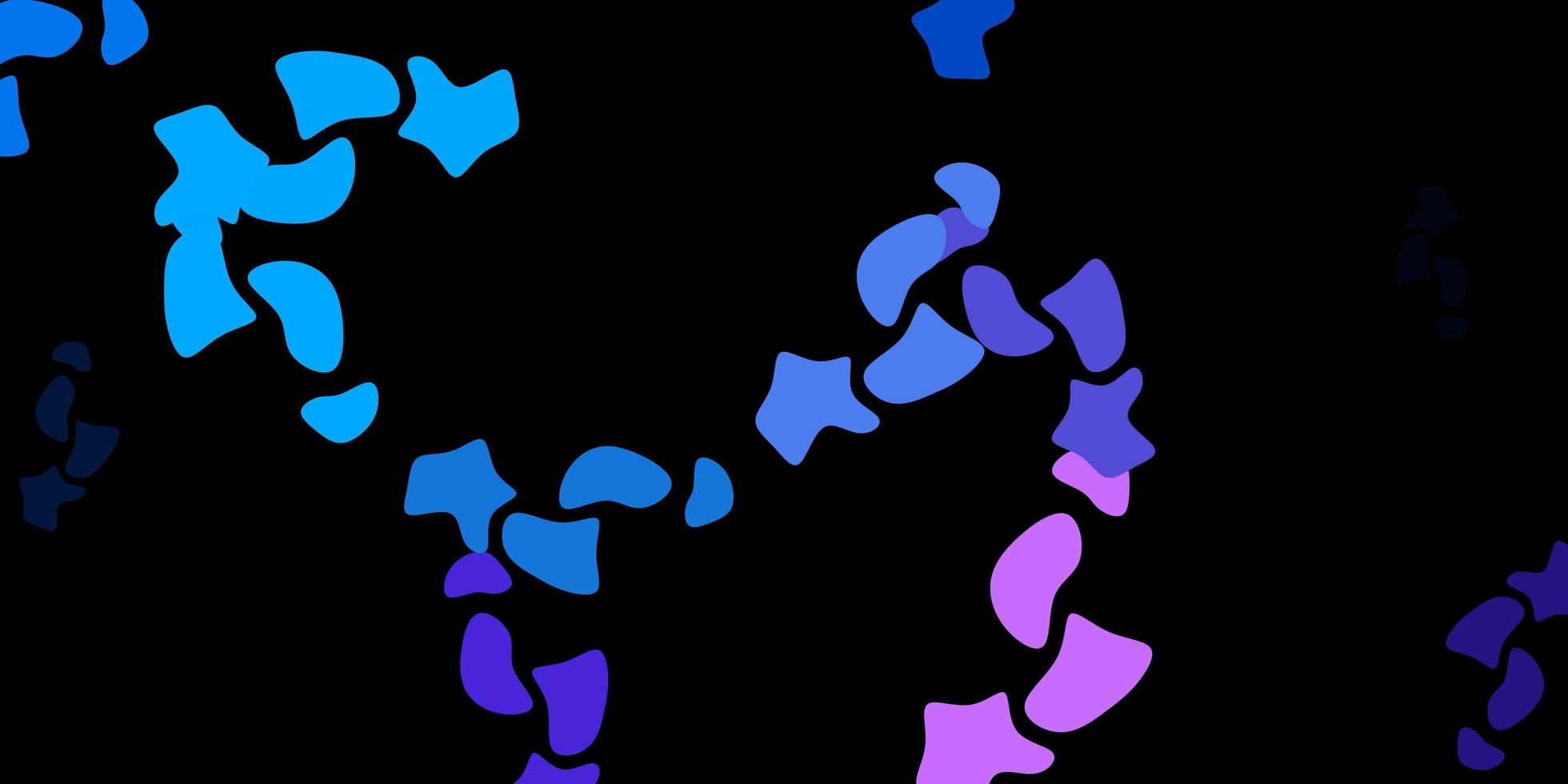 donkerroze, blauwe vectorachtergrond met chaotische vormen. vector