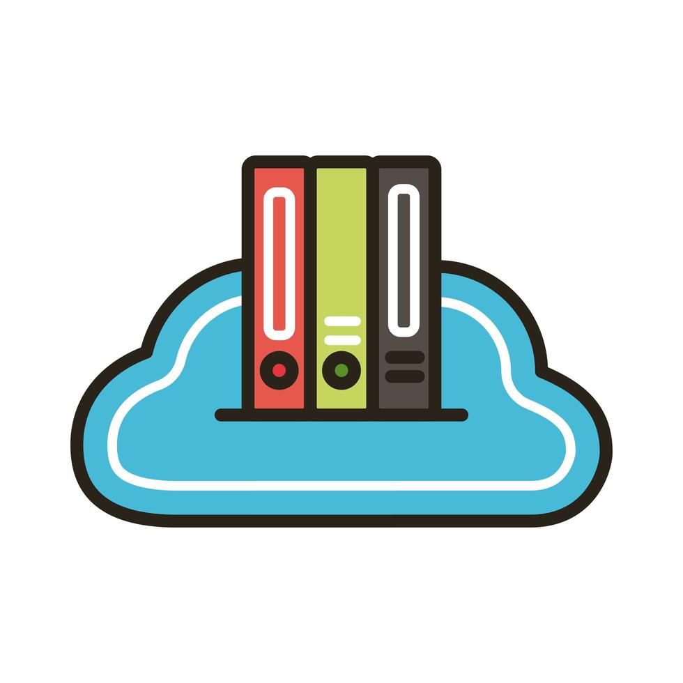 elektronische boeken in cloudonderwijs vector