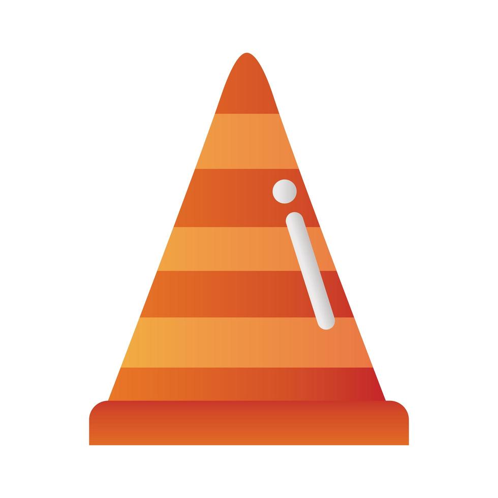 oranje verkeerskegel pictogram vector