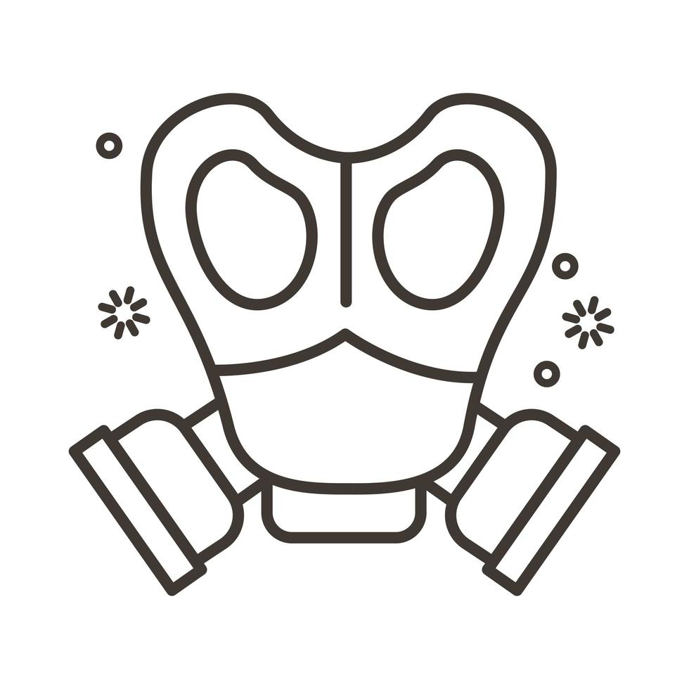 bioveiligheid masker lijn stijlicoon vector