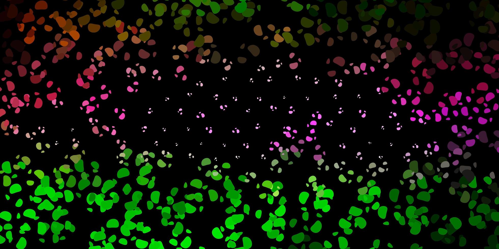 donkerroze, groene vectortextuur met vormen van Memphis. vector