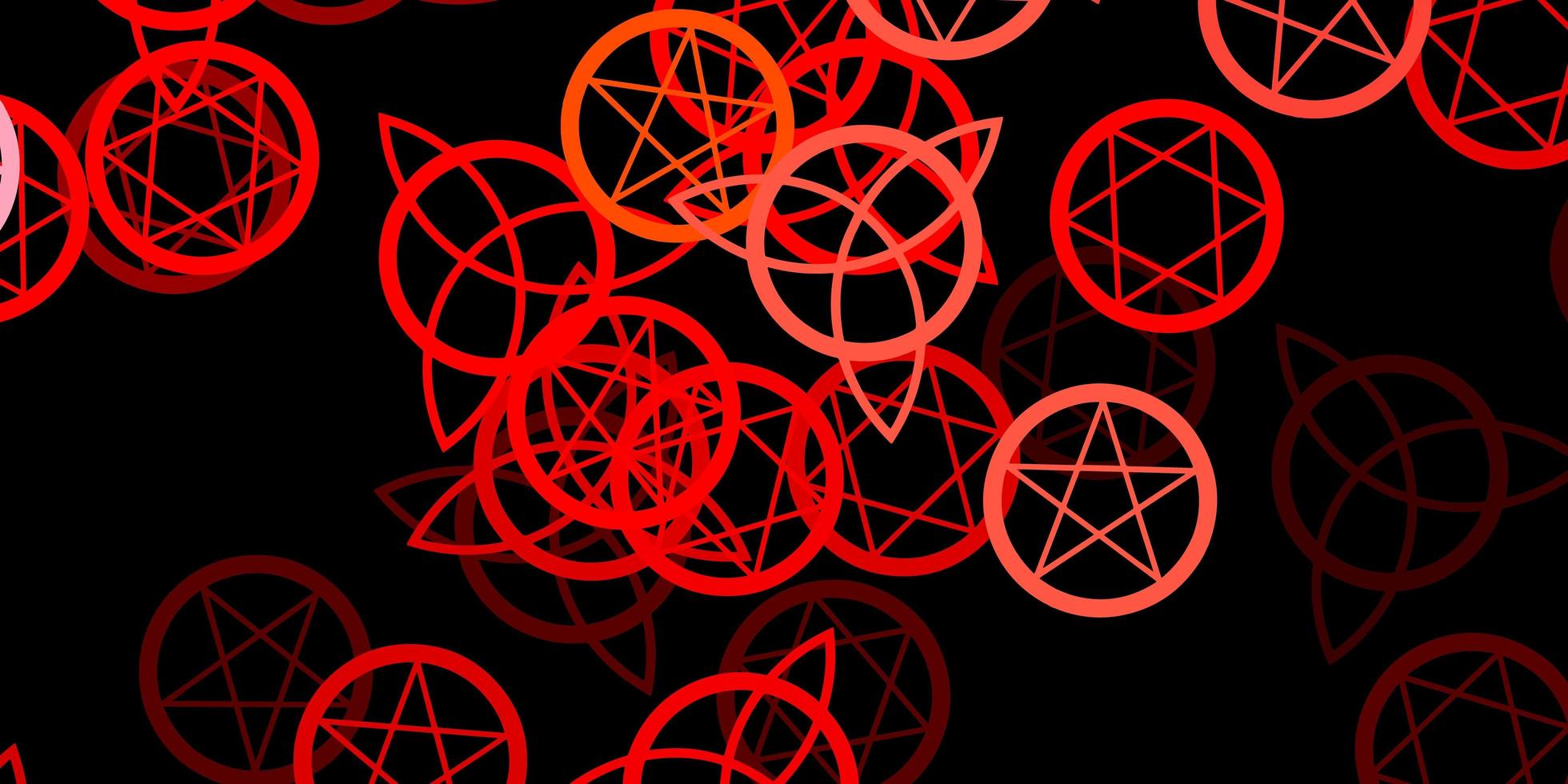 donkerrode vector achtergrond met occulte symbolen.