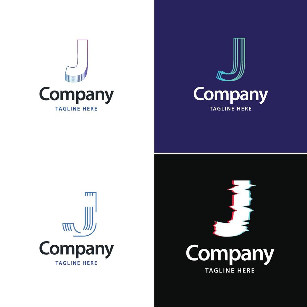 brief j groot logo pak ontwerp creatief modern logos ontwerp voor uw bedrijf vector