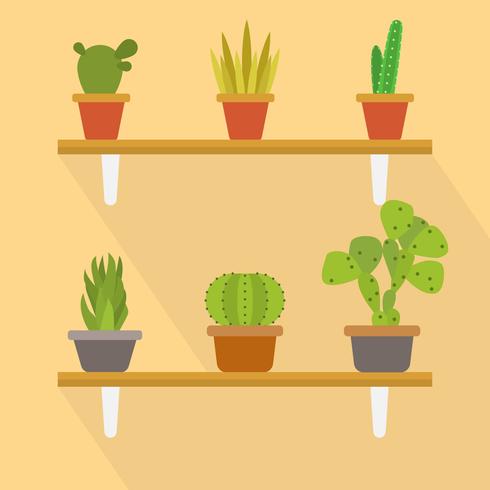 Platte succulente vectorillustratie vector